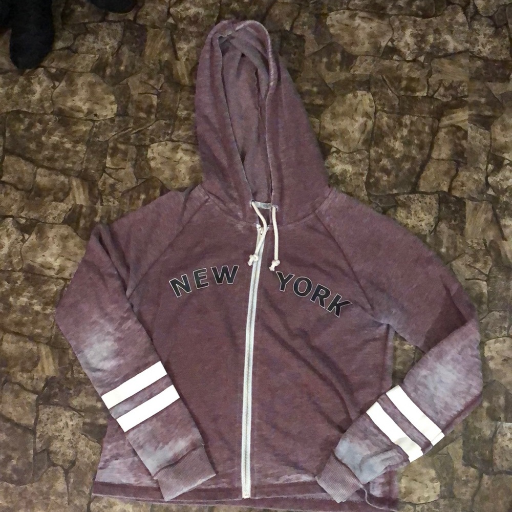 Acid washed Charlotte Russe zip sweater